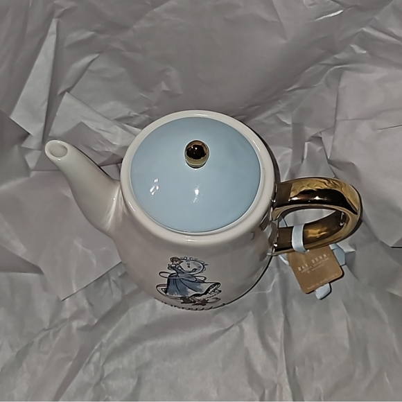 Rae Dunn Disney Cinderella Teapot Blue Lid with Gold Handle - Picture 5 of 9